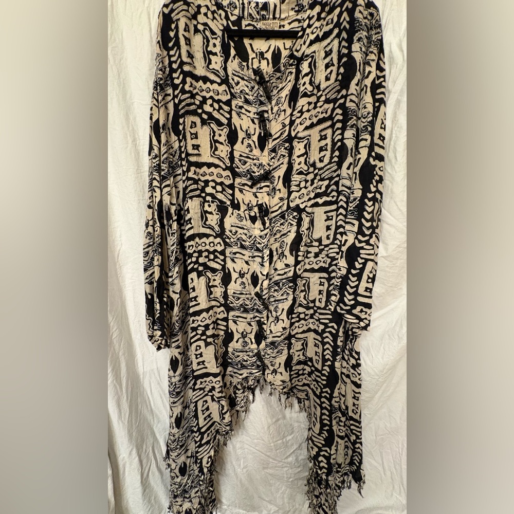 Amazing dress/kaftan with African wood buttons and pockets. Size 2X/3X. Goddess!